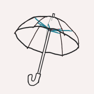 イラスト傘の描き方4つのステップ 材質別の傘の色の塗り方つき 見習いひきこもりのブログ